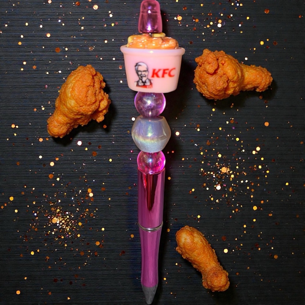 Pink and Purple Chicken Bucket Meal Decorative Pen